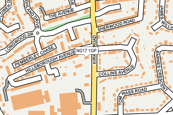 NG17 1GP map - OS OpenMap – Local (Ordnance Survey)