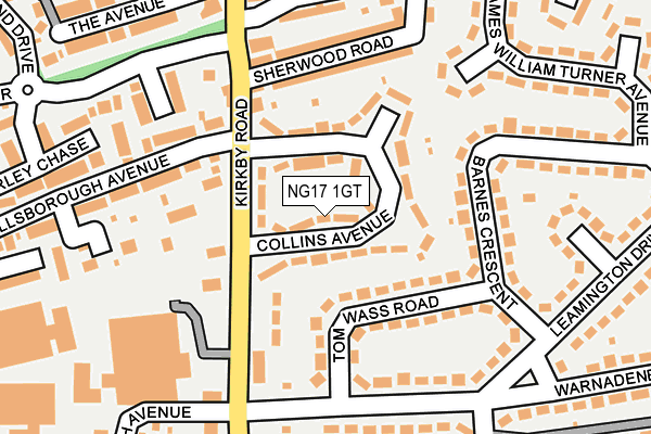 NG17 1GT map - OS OpenMap – Local (Ordnance Survey)