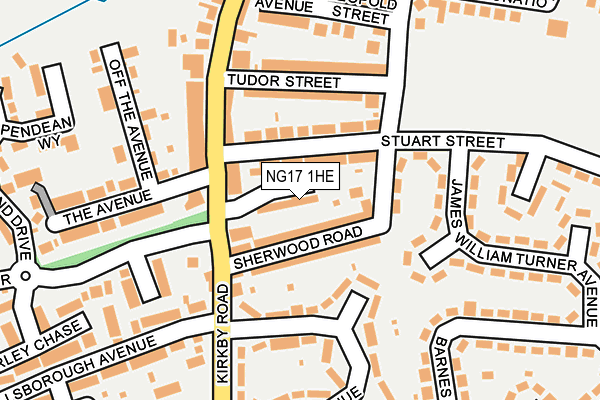 NG17 1HE map - OS OpenMap – Local (Ordnance Survey)