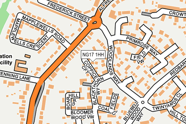 NG17 1HH map - OS OpenMap – Local (Ordnance Survey)