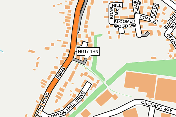 NG17 1HN map - OS OpenMap – Local (Ordnance Survey)