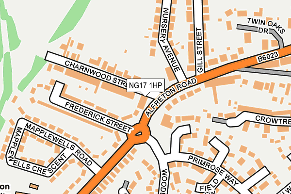 NG17 1HP map - OS OpenMap – Local (Ordnance Survey)