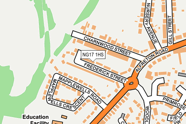 NG17 1HS map - OS OpenMap – Local (Ordnance Survey)