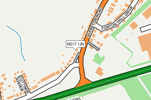 NG17 1JN map - OS OpenMap – Local (Ordnance Survey)