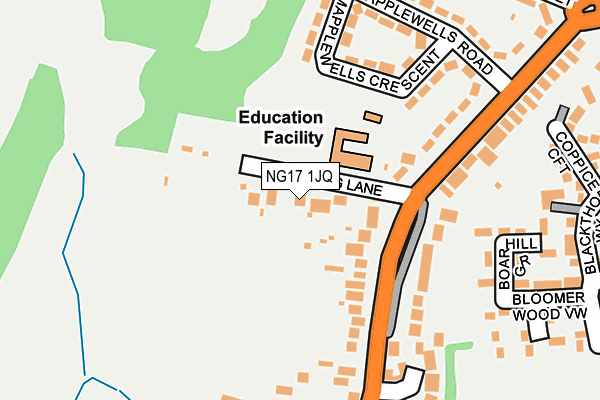 NG17 1JQ map - OS OpenMap – Local (Ordnance Survey)