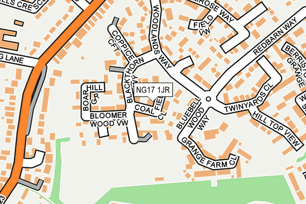 NG17 1JR map - OS OpenMap – Local (Ordnance Survey)
