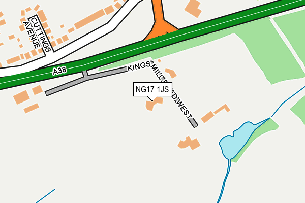 NG17 1JS map - OS OpenMap – Local (Ordnance Survey)