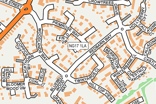 NG17 1LA map - OS OpenMap – Local (Ordnance Survey)