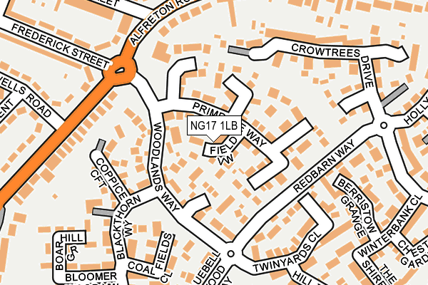 NG17 1LB map - OS OpenMap – Local (Ordnance Survey)