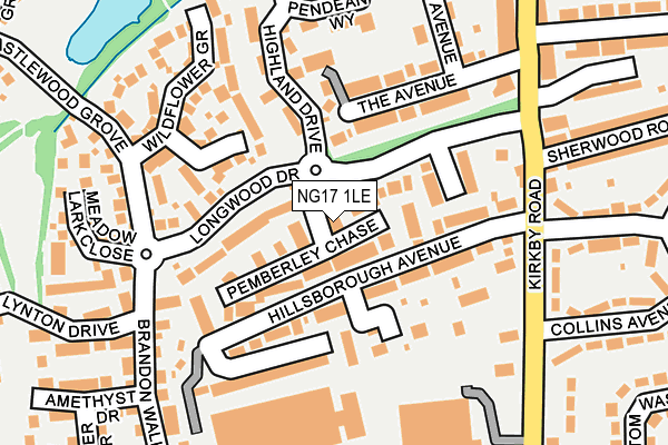 NG17 1LE map - OS OpenMap – Local (Ordnance Survey)