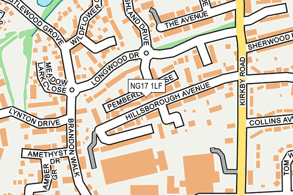 NG17 1LF map - OS OpenMap – Local (Ordnance Survey)