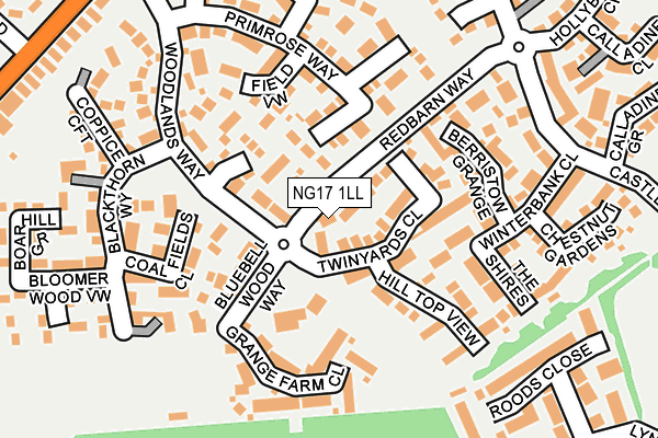 NG17 1LL map - OS OpenMap – Local (Ordnance Survey)