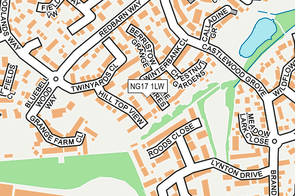 NG17 1LW map - OS OpenMap – Local (Ordnance Survey)