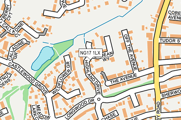 NG17 1LX map - OS OpenMap – Local (Ordnance Survey)