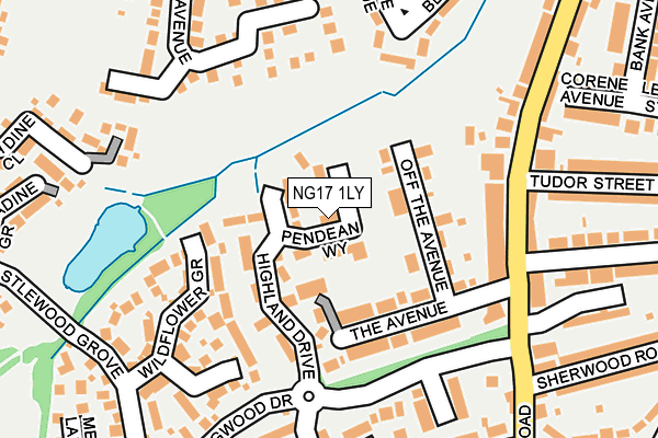 NG17 1LY map - OS OpenMap – Local (Ordnance Survey)