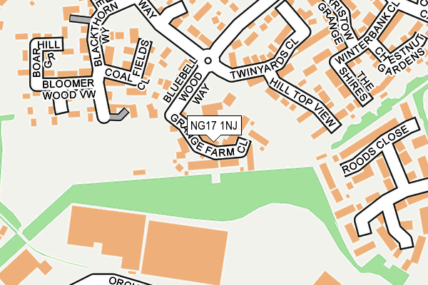 NG17 1NJ map - OS OpenMap – Local (Ordnance Survey)