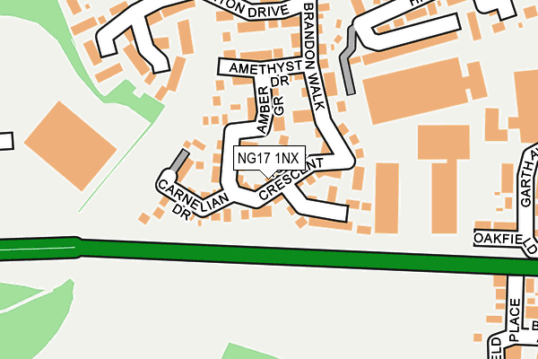 NG17 1NX map - OS OpenMap – Local (Ordnance Survey)