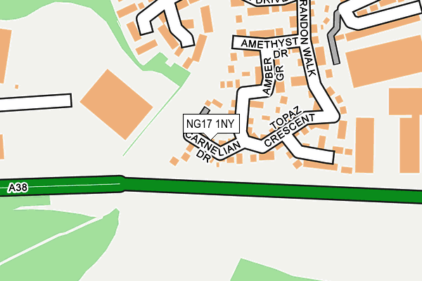 NG17 1NY map - OS OpenMap – Local (Ordnance Survey)