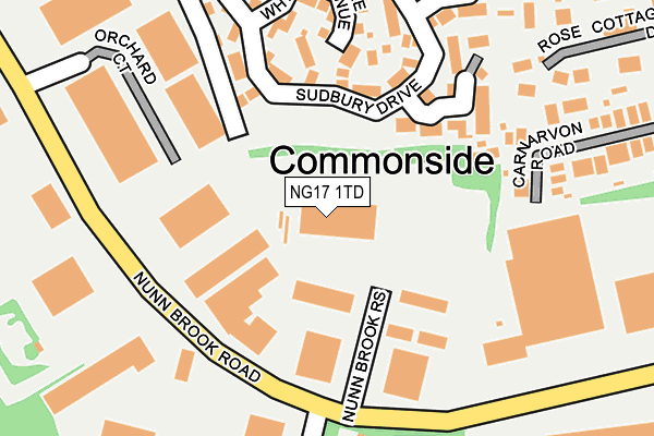 NG17 1TD map - OS OpenMap – Local (Ordnance Survey)