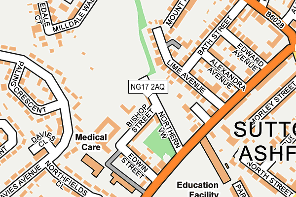 NG17 2AQ map - OS OpenMap – Local (Ordnance Survey)