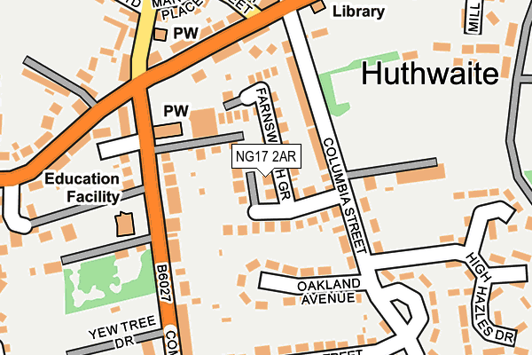 NG17 2AR map - OS OpenMap – Local (Ordnance Survey)