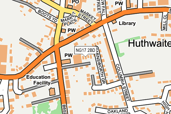 NG17 2BD map - OS OpenMap – Local (Ordnance Survey)