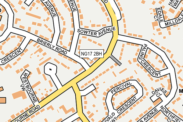 NG17 2BH map - OS OpenMap – Local (Ordnance Survey)