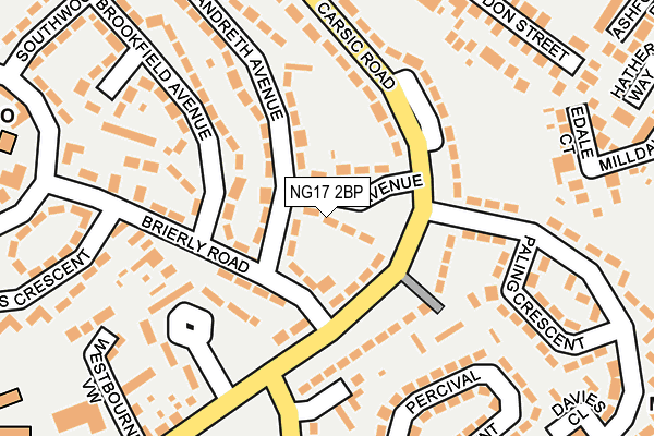 NG17 2BP map - OS OpenMap – Local (Ordnance Survey)