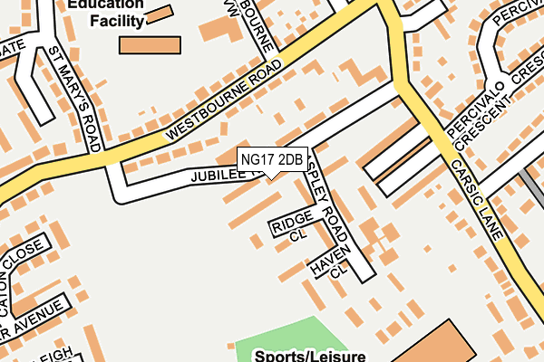 NG17 2DB map - OS OpenMap – Local (Ordnance Survey)