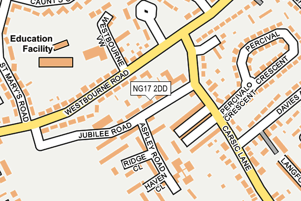 NG17 2DD map - OS OpenMap – Local (Ordnance Survey)
