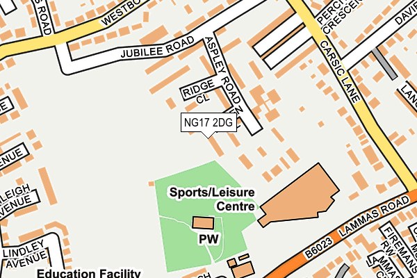 NG17 2DG map - OS OpenMap – Local (Ordnance Survey)