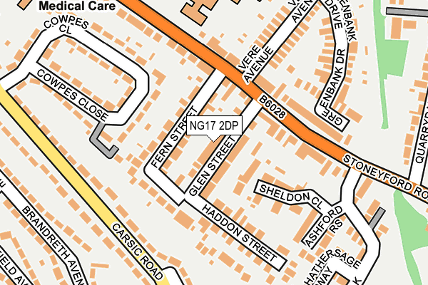 NG17 2DP map - OS OpenMap – Local (Ordnance Survey)