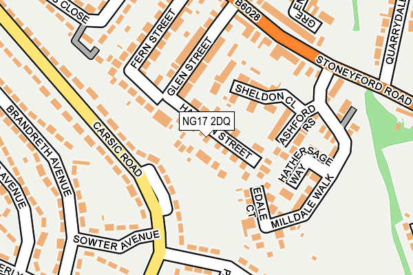 NG17 2DQ map - OS OpenMap – Local (Ordnance Survey)