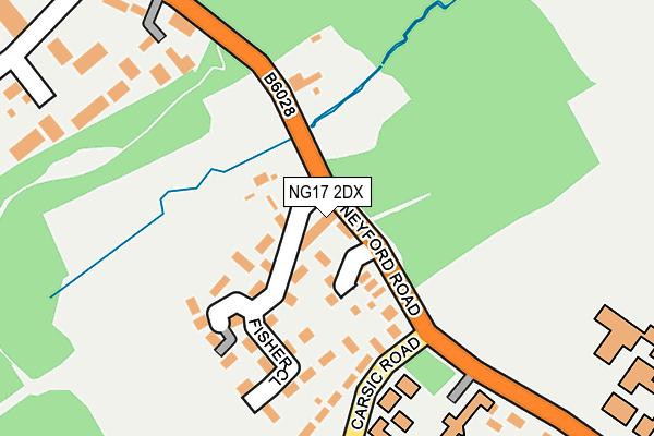 NG17 2DX map - OS OpenMap – Local (Ordnance Survey)
