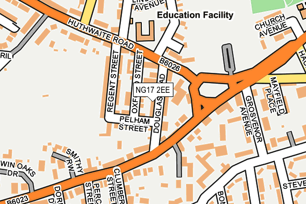 NG17 2EE map - OS OpenMap – Local (Ordnance Survey)