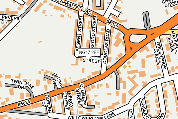 NG17 2EF map - OS OpenMap – Local (Ordnance Survey)