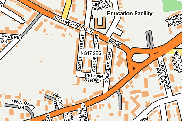 NG17 2EG map - OS OpenMap – Local (Ordnance Survey)