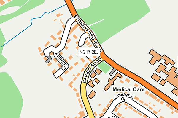 NG17 2EJ map - OS OpenMap – Local (Ordnance Survey)