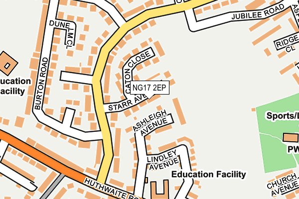 NG17 2EP map - OS OpenMap – Local (Ordnance Survey)