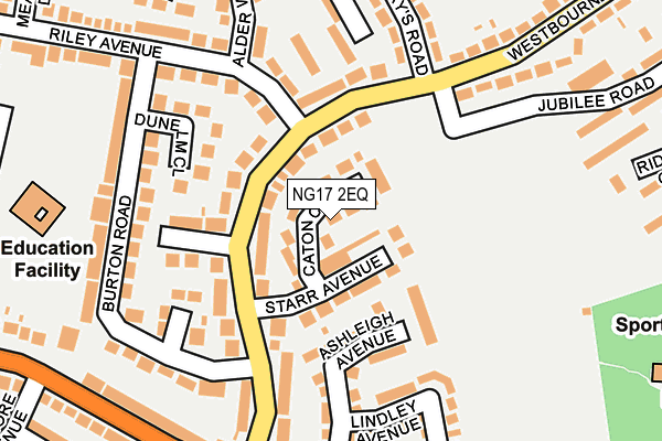 NG17 2EQ map - OS OpenMap – Local (Ordnance Survey)