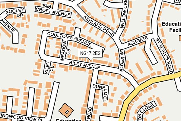 NG17 2ES map - OS OpenMap – Local (Ordnance Survey)