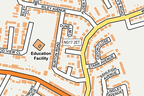 NG17 2ET map - OS OpenMap – Local (Ordnance Survey)