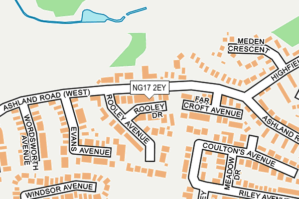 NG17 2EY map - OS OpenMap – Local (Ordnance Survey)