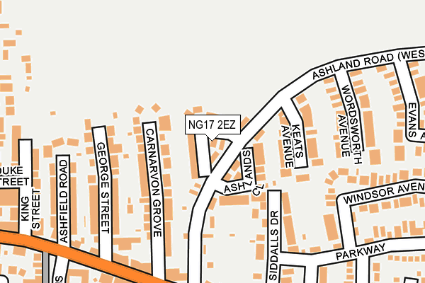 NG17 2EZ map - OS OpenMap – Local (Ordnance Survey)