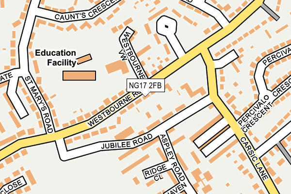 NG17 2FB map - OS OpenMap – Local (Ordnance Survey)