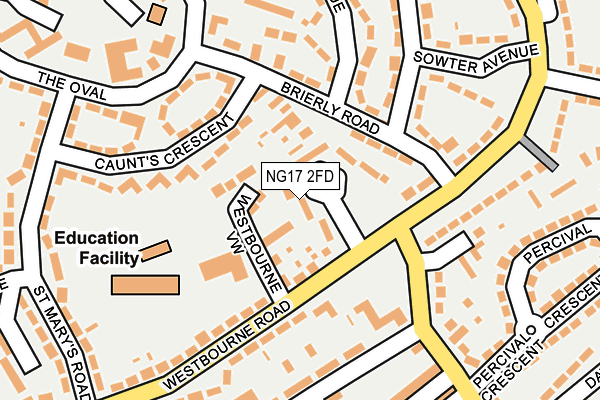 NG17 2FD map - OS OpenMap – Local (Ordnance Survey)