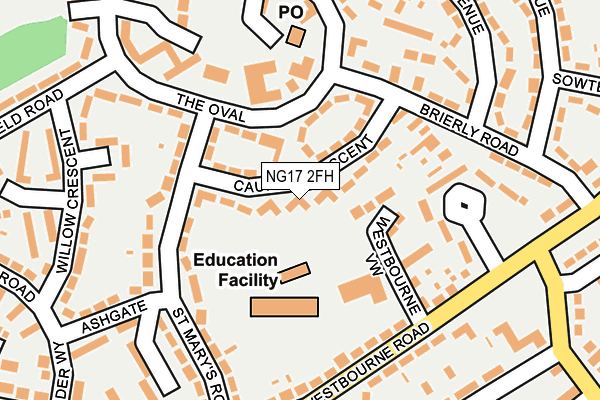 NG17 2FH map - OS OpenMap – Local (Ordnance Survey)