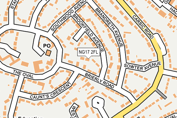 NG17 2FL map - OS OpenMap – Local (Ordnance Survey)