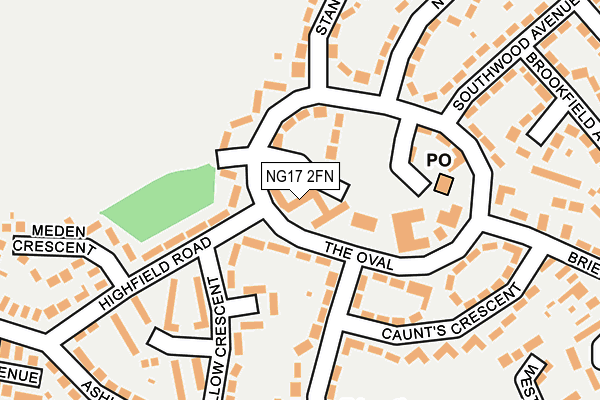 NG17 2FN map - OS OpenMap – Local (Ordnance Survey)