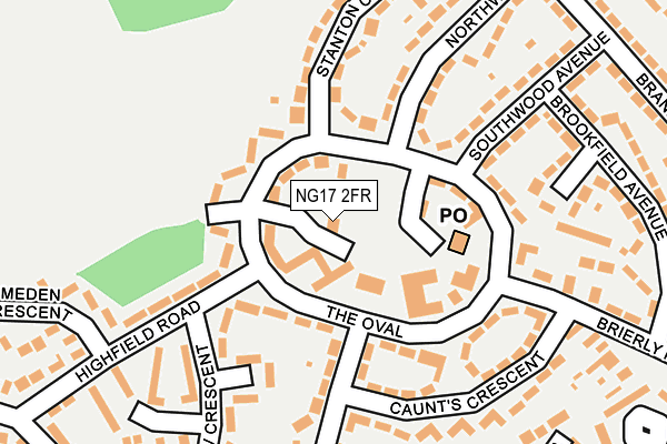 NG17 2FR map - OS OpenMap – Local (Ordnance Survey)